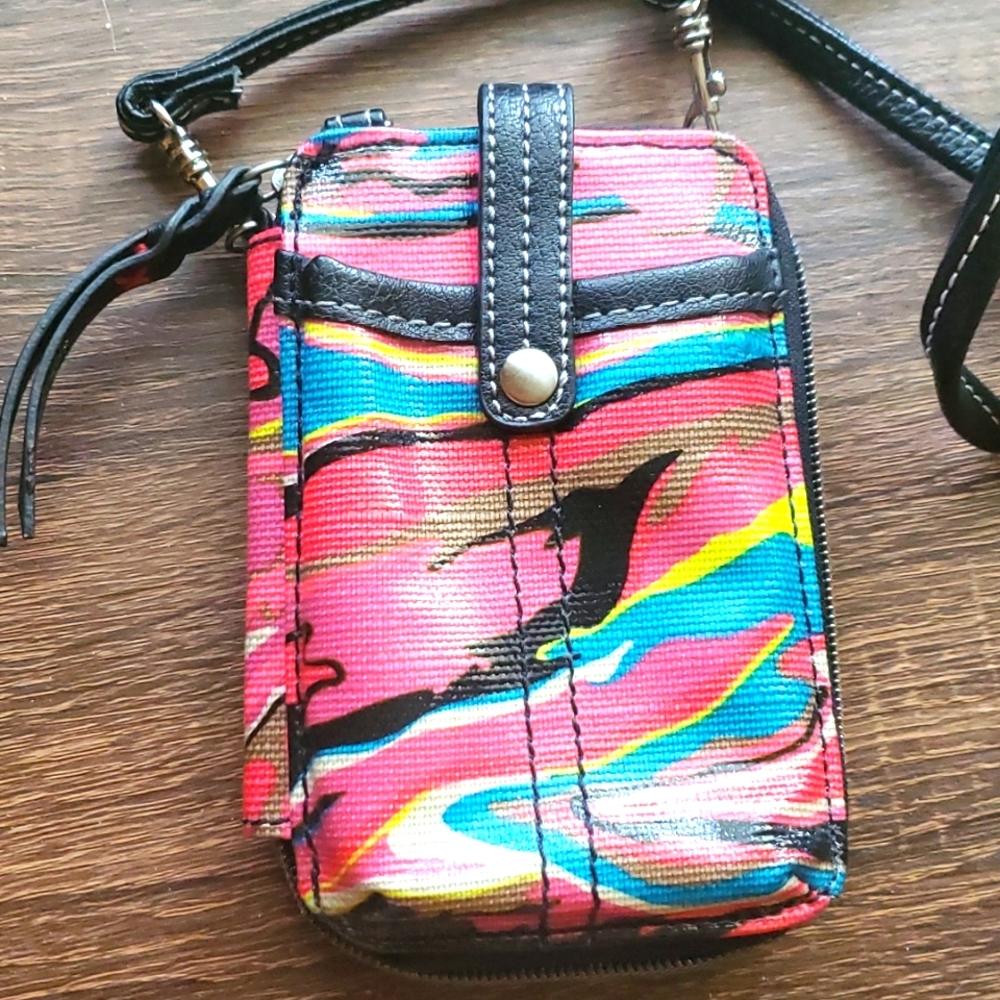 Sakroots wallet clutch with strap